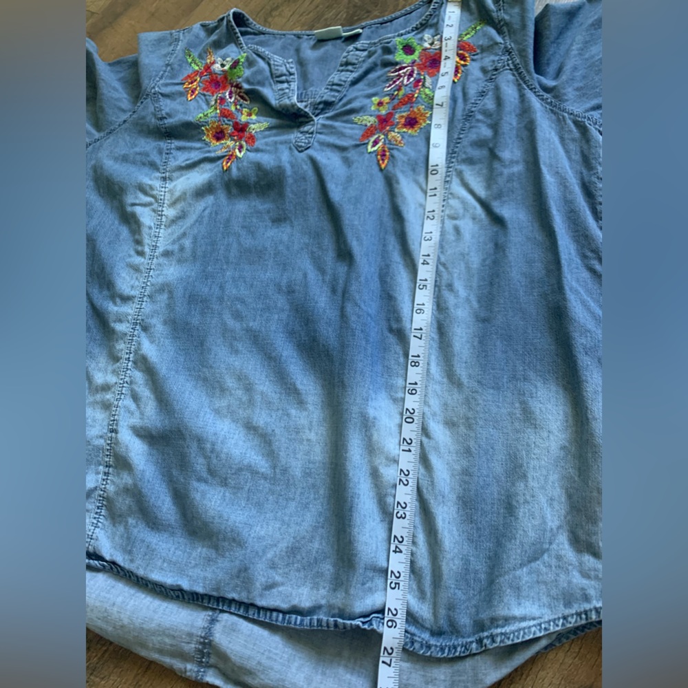 Westbound Blue Blouse with Floral Embroidery - Picture 7 of 10